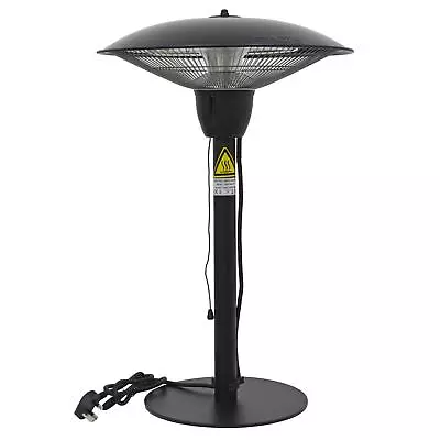 £29.99 • Buy Patio Heater Tabletop Black Steel Electric Pull Switch Halogen Tube IP44 1500w