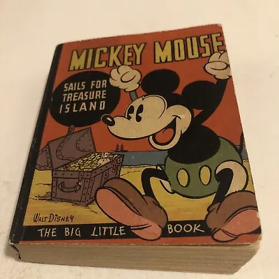 Mickey Mouse Sails For Treasure Island PREMIUM Big Little Book BLB 1935 FN • $85