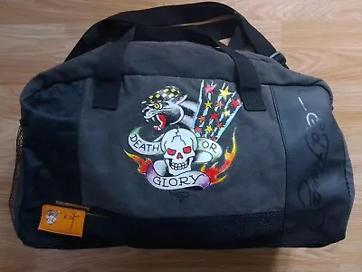 Ed Hardy Duffle Bag Weekend Travel Gym Flight Tattoo Skull Y2K Death Or Glory • £9