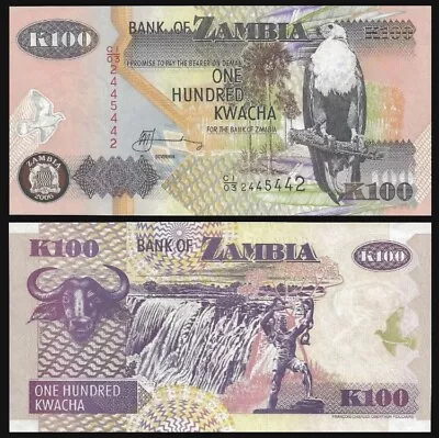 ZAMBIA 100 Kwacha 2006 P-38 UNC World Currency • $1.45