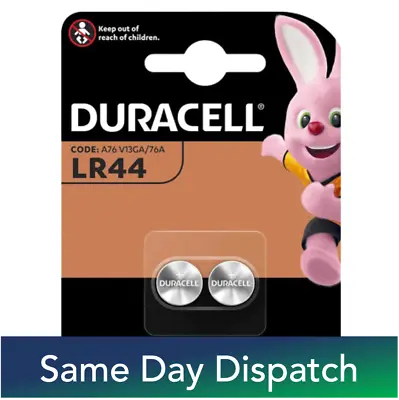 Duracell LR44 LR54 A76 V13GA 1.5V Alkaline Button Cell Batteries - Pack Of 2 • £2.79