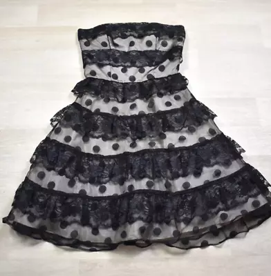 2000s Masquerade Strapless Lace Mini Dress Indie Sleaze Whimsigoth Gossip Girl • $20.92