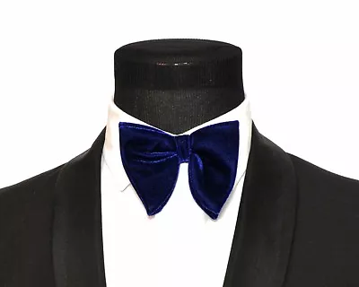 Mens FERUCCI Oversized Bow Tie - Blue Velvet Bowtie Mens Big Bow Tie • $49.99