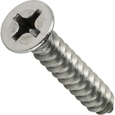 #8 Phillips Flat Head Self Tapping Sheet Metal Screws Stainless Steel All Sizes • $18.86