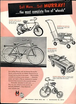 1953 PAPER AD Murray Bicycle Park Cycle Baby Walker Tricycle Pedal Dump Truck • $19.99