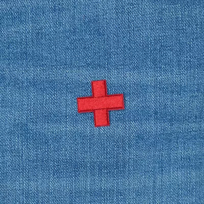 2x Red Cancel Cross Badge Sew On Iron On Health Cancel Button Medic Nursing NHS • £1.39
