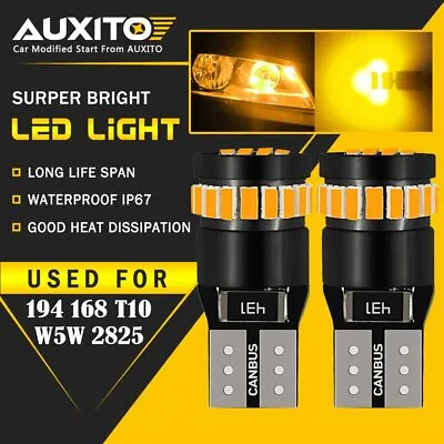 2X Amber T10 168 194 LED Front Side Marker Light Bulbs Yellow For Chevy Ford EUO • $8.99