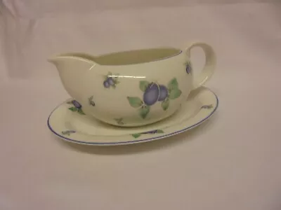 £7.99 • Buy Royal Doulton Everyday Blueberry Fine China Gravy Boat & Stand Sauce Tc1204