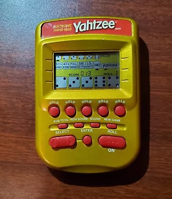 2002 YAHTZEE Handheld Electronic Gold & Red By Hasbro TESTED WORKS • $14.99