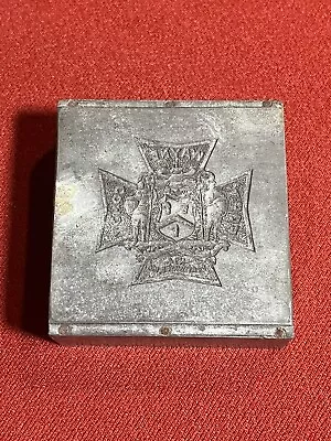 Antique Vintage KNIGHTS TEMPLAR Commandery Metal Stamp Fort Wayne Indiana • £33.70