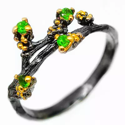 Not Enhanced Natural Chrome Diopside Silver 925 Sterling / RVS218 • $9.99