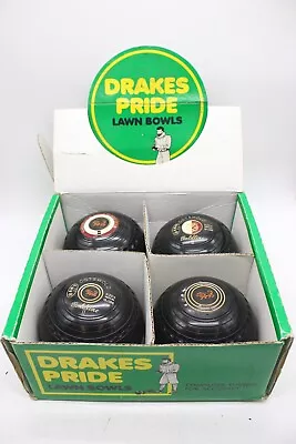 F Vintage Drakes Pride Professional Gold-Line Lawn Bowls Set In Box • £11.50