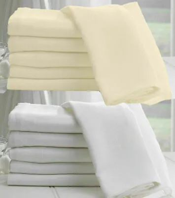 100% Egyptian Cotton Muslin Fabric White/Ivory/Cream Soft Craft Material 130CM • £23.99