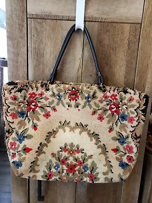 Vintage Corona Authentic 70s Purse Overnight Shoulder Tote Carpet Bag Belgium  • $49