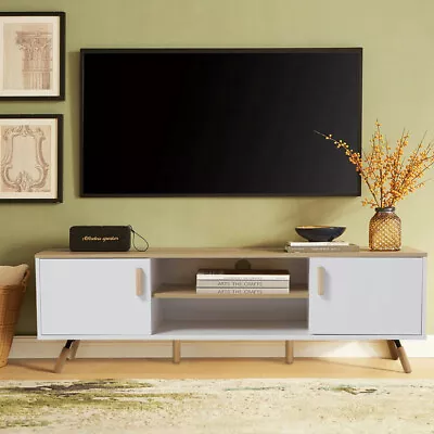 TV Stand TVs Up To 60 Inches Media Console Cabinet Entertainment Center 2 Doors • £109.95