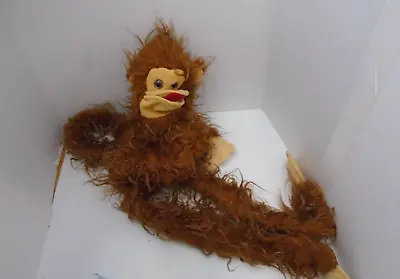 Vintage 1980 Large 36” Hugging Monkey Hand Puppet Brown Lanky Body Wrap  • $29.99