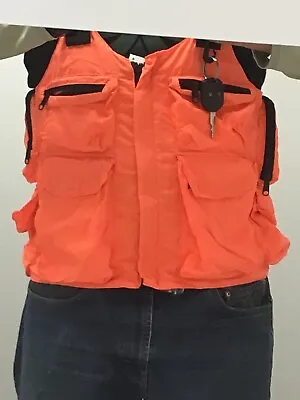 $24.99 • Buy Blaze Orange Hunting Vest W/ Suspenders 8 Pockets Size XXL New I-7