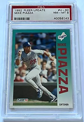 1992 Fleer Update U-92 Mike Piazza Rookie (RC) Rookie PSA 8 • $45