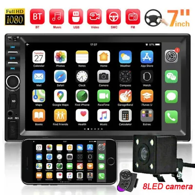 7 Double 2 Din Car Mp5 Player Bluetooth Touch Screen Stereo Radio Audio 7018b Us • $43.46