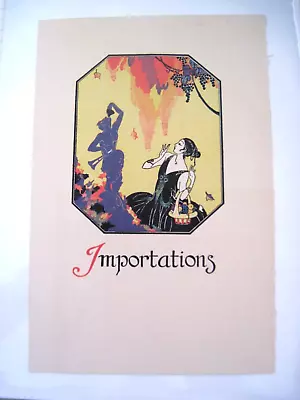 Gorgeous Vintage Art Deco  Book Plate Titled  Importations  Beautiful Colors * • $43