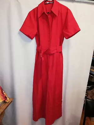 Mango Jumpsuit  Size S 8 MNG Smart Tailored Belt Pockets Cut-off Length Unworn • $18.94