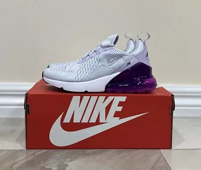 Nike Air Max 270 Pure Platinum Violet Frost Purple Shoes Runners GS Kids US 4Y ✅ • $170