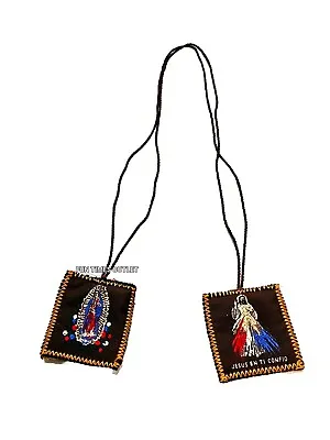 Escapulario Jesus De La Misericordia Virgen De Guadalupe Imagen Grande Scapular • $10.95