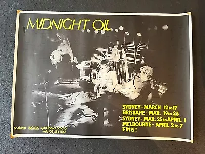 Midnight Oil Gig Concert Tour Poster Original 80’s - Backstage Notes!! • $600