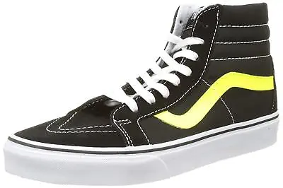 $74.95 • Buy Vans Unisex Sk8-Hi Reissue Skate Shoes-Black/Neon Yellow-10.5-Women 9-Men