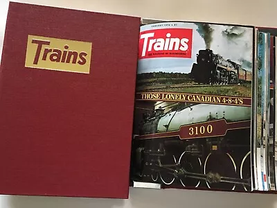 TRAINS Magazine - Complete 1976 - 12 Issues In Red Hardcover Binder • $18