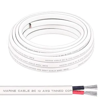 Shirbly 10 Gauge Marine Wire - 20FT 10 AWG Duplex Marine Grade Wire Tinned Copp • $47.79