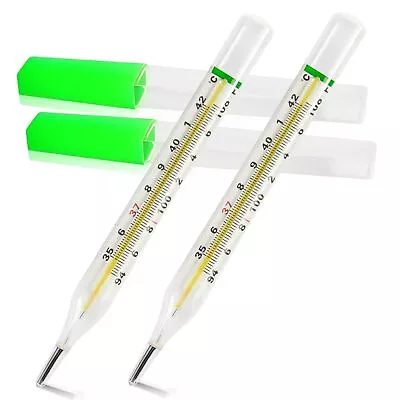 Mercury Free Thermometer For Armpit 2PCS Clinical Glass Thermometer For Fever Cl • $51.03