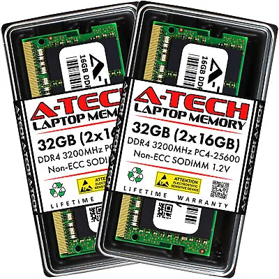 A-Tech 32GB 2x 16GB PC4-25600 Laptop SODIMM DDR4 3200 MHz Non-ECC Memory RAM 32G • $59.99