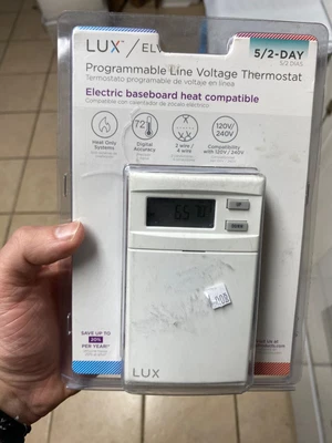 $49.99 • Buy New Lux Elv4 Programmable Line Voltage Thermostat Electric Baseboard Compatible