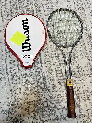 Vintage Wilson T2000 Jimmy Connors Tennis Racket Cover Made USA 4 5/8 Medium • $31.49