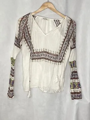 Mes Demoiselles Women’s Top Blouse Cream 3/4 Sleeve Size 0 Small • $12.99