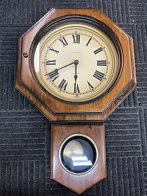 Vintage Verichron Wall Clock Chimes With Key And Working USA FREE SHIP • $139.99