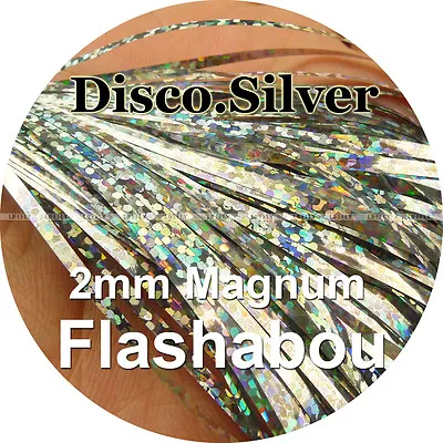 Disco Silver Color 10 Packs Magnum Flashabou 2mm Holographic Tinsel Flash Fly • $12