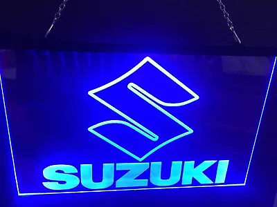 Suzuki Motorcycle Led Neon Light Sign Garage  Game Room Man Cave LARGE 12X16  • $64.99