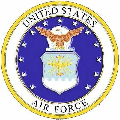 $15.18 • Buy United States Air Force USAF 12  Round Metal Sign Embossed Patriotic Wall Decor
