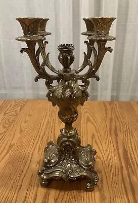 Vtg Antique Brass Italian Brevettato Baroque Candelabra 5 Candle Holder 15  • $99.99