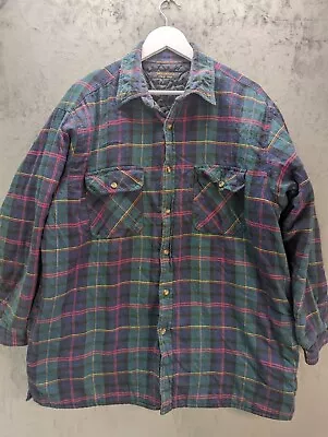 Chesterfield Flannel Shirt Jacket Size XL Lumberjack Quilt Lined Workwear Hiking • £13.95