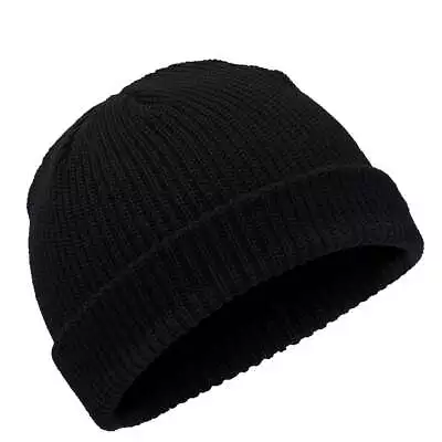 Short Beanie Cuff Plain Knit Hat Winter Solid Cap Slouchy Skull Ski Men Woman • $6.89