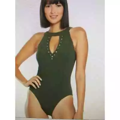 NWT Amoressa 8 Olive Green Linda Miraclesuit • $110