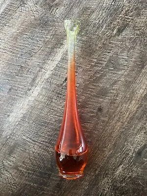 Swung Vase Vintage Viking Red/Orange Amberina Glow Persimmon • $37
