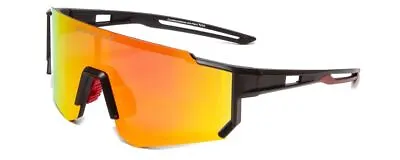 $59.46 • Buy Coyote Cobra Sport Shield Rimless Polarized Sunglasses Matte Black/Red Mirror
