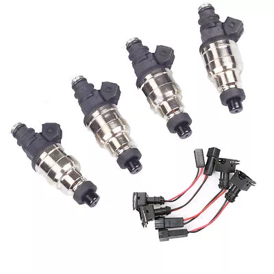 Fuel Injectors Fit Honda D16 D18 B16 B18 B20 F22 H22 H22A VTEC Free Clips 370cc • $45.95