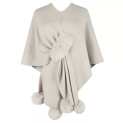 Women's Cape Coat Kintting Cloak Women Autumn Winter Sweater Shawl • $37.66