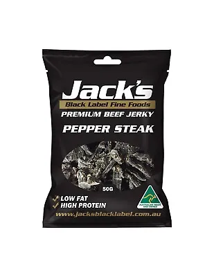 Jack's Black Label Premium Beef Jerky Pepper Steak 50g X 12 • $111.95