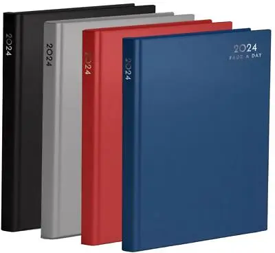 2024 Diary A4/A5/A6 Page A Day/Week To View Diary Hardback Case Bound Back Cover • £9.49